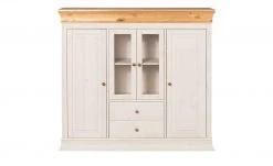 Highboard Bornholm |  Kiefer Weiß / Kiefer antikfarben -Komm Store 10239605 2 201811271457