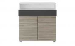 Highboard 2-türig Holly | Treibholz (Nachbildung) / Weiß / Anthrazit -Komm Store 11117376 1 202106161246
