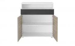 Highboard 2-türig Holly | Treibholz (Nachbildung) / Weiß / Anthrazit -Komm Store 11117376 2 202106161246