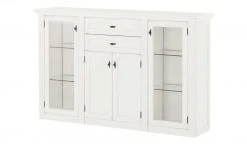 maison bleue Highboard Petit Chalet | Vintage Weiß mit Glastüren