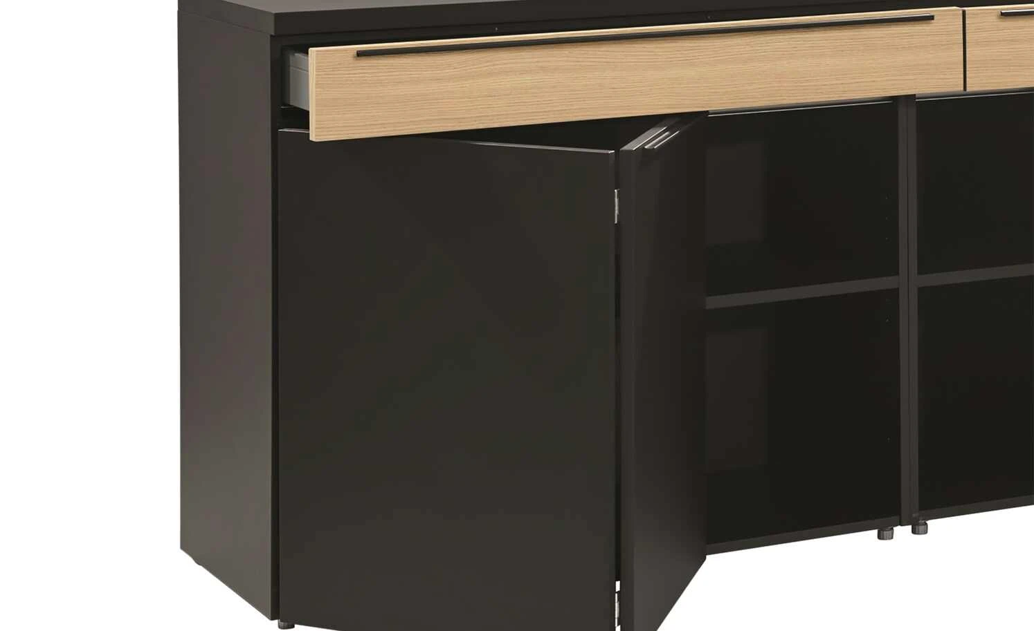 now! by hülsta Sideboard now! touch | Schwarz / Samteiche Natur (Nachbildung) 2 now! by hülsta Sideboard now! touch | Schwarz / Samteiche Natur (Nachbildung) – Bild 2