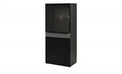now! by hülsta Highboard now! touch | Schwarz / Samteiche Grau (Nachbildung) links