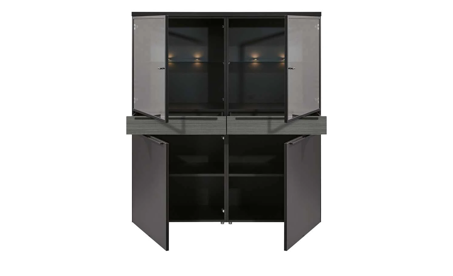 now! by hülsta Highboard now! touch | Schwarz / Samteiche Grau (Nachbildung) 3 now! by hülsta Highboard now! touch | Schwarz / Samteiche Grau (Nachbildung) – Bild 3