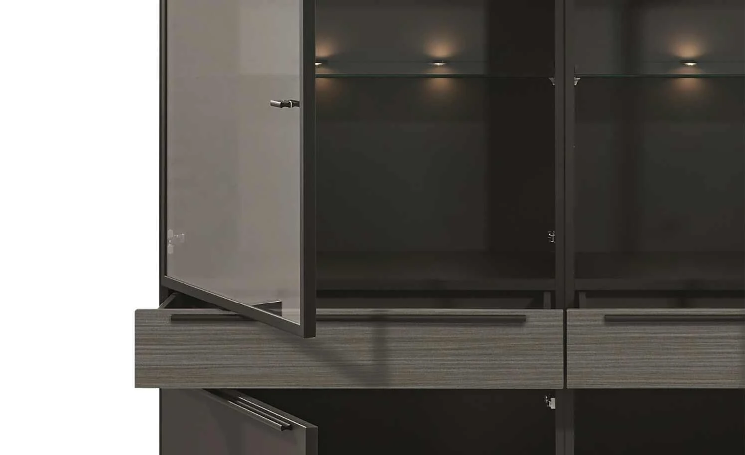 now! by hülsta Highboard now! touch | Schwarz / Samteiche Grau (Nachbildung) 4 now! by hülsta Highboard now! touch | Schwarz / Samteiche Grau (Nachbildung) – Bild 4