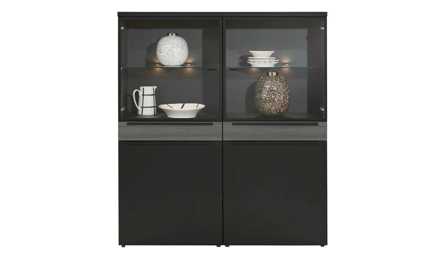now! by hülsta Highboard now! touch | Schwarz / Samteiche Grau (Nachbildung) 6 now! by hülsta Highboard now! touch | Schwarz / Samteiche Grau (Nachbildung) – Bild 6