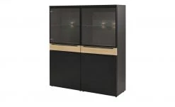 now! by hülsta Highboard now! touch | Schwarz / Samteiche Natur (Nachbildung)