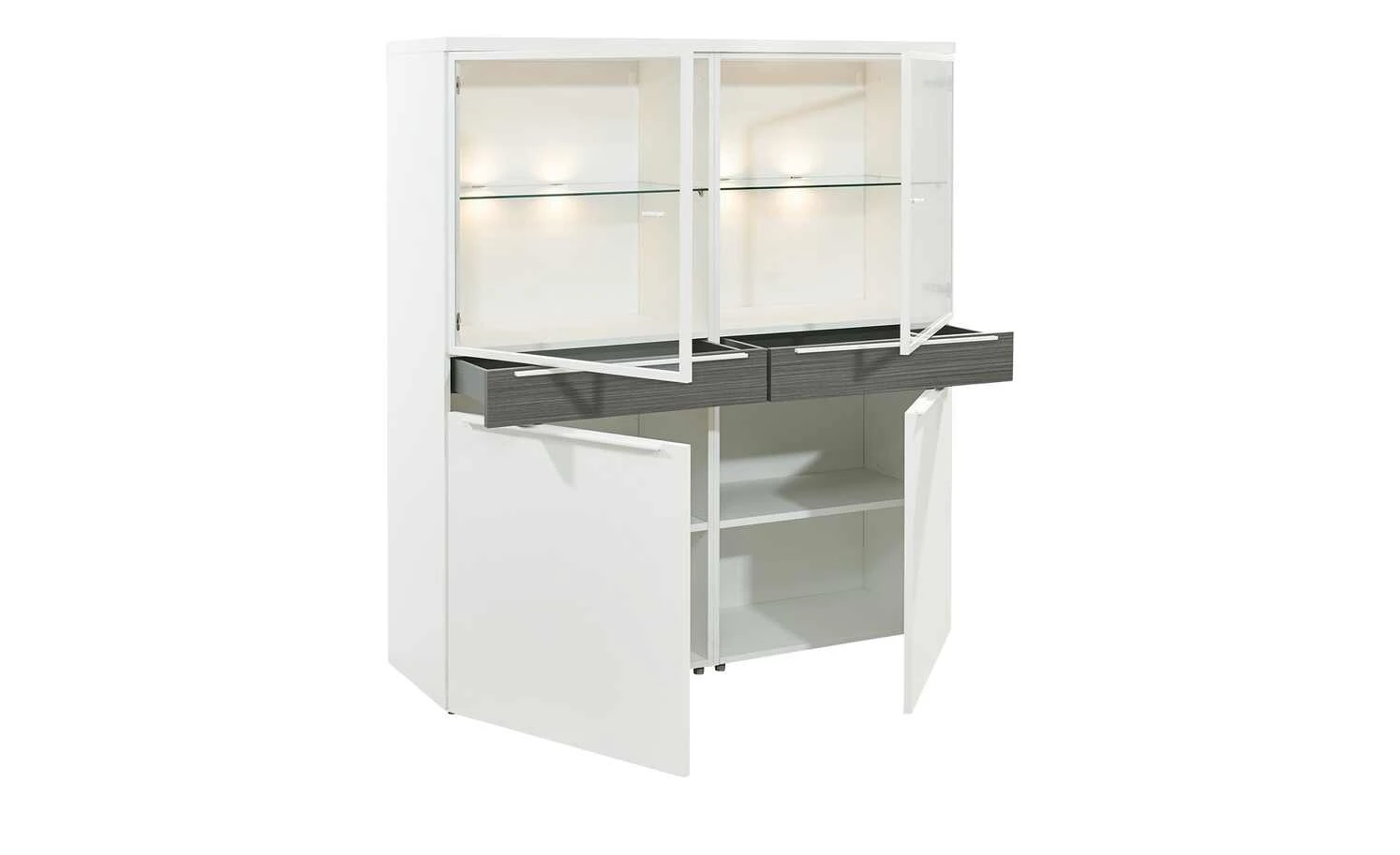 now! by hülsta Highboard now! touch | Reinweiß / Samteiche Grau (Nachbildung) 2 now! by hülsta Highboard now! touch | Reinweiß / Samteiche Grau (Nachbildung) – Bild 2