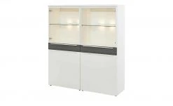 now! by hülsta Highboard now! touch | Reinweiß / Samteiche Grau (Nachbildung)