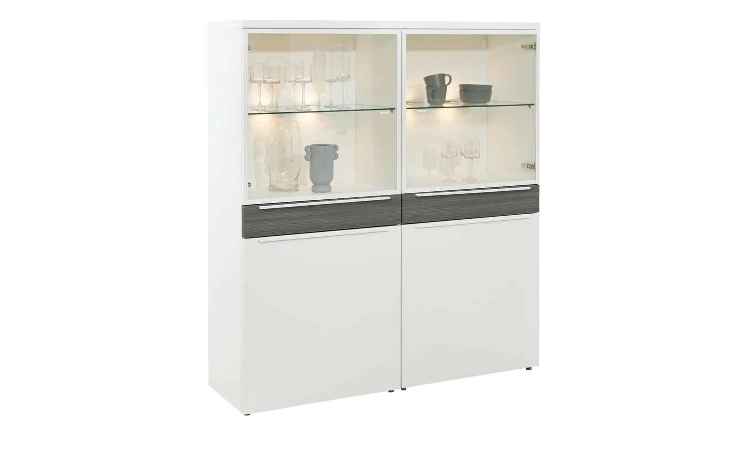 now! by hülsta Highboard now! touch | Reinweiß / Samteiche Grau (Nachbildung) 4 now! by hülsta Highboard now! touch | Reinweiß / Samteiche Grau (Nachbildung) – Bild 4