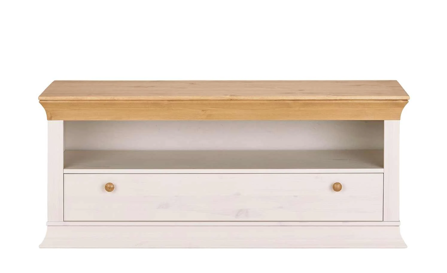 TV-Lowboard Bornholm | Kiefer Weiß / Kiefer antikfarben 2 TV-Lowboard Bornholm | Kiefer Weiß / Kiefer antikfarben – Bild 2