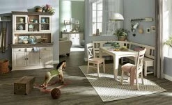 Sideboard Bornholm | Kiefer Weiß / Kiefer lavafarben