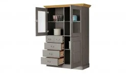 maison bleue Highboard Florian | Grau / laugenfarben Türen mit Glaseinsatz -Komm Store 11300220 3 202108131411