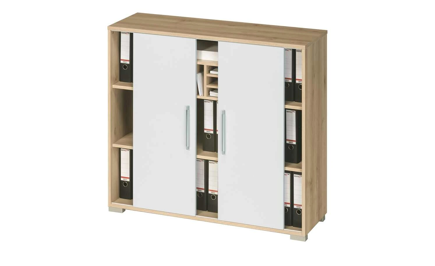 Sideboard mit 2 Schiebetüren Success | Eiche Sonoma (Nachbildung) Weiß 3 Sideboard mit 2 Schiebetüren Success | Eiche Sonoma (Nachbildung) Weiß – Bild 3