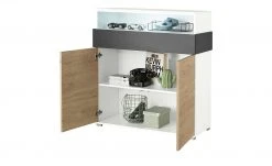 Highboard 2-türig Holly | Weiß / Hickory (Nachbildung) / Anthrazit -Komm Store 12114062 2 202003062237