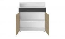 Highboard 2-türig Holly | Weiß / Hickory (Nachbildung) / Anthrazit -Komm Store 12114062 3 202003062237