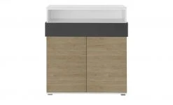 Highboard 2-türig Holly | Weiß / Hickory (Nachbildung) / Anthrazit -Komm Store 12114062 4 202003062237