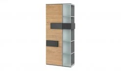 Vitrine Holly | Mittelgrau / Hickory (Nachbildung) / Anthrazit links