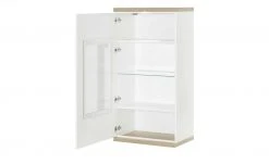 uno Hängevitrine Titan | Weiß / Eiche sägerau (Nachbildung) links Spotbeleuchtung -Komm Store 12200199 4 201811271502
