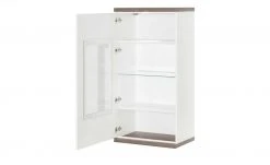 uno Hängevitrine Titan | Weiß / Eiche Trüffel (Nachbildung) links Spotbeleuchtung -Komm Store 12200200 10 202106092233