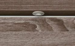 uno Hängevitrine Titan | Weiß / Eiche Trüffel (Nachbildung) links Spotbeleuchtung -Komm Store 12200200 2 201811271502