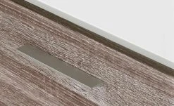 uno Hängevitrine Titan | Weiß / Eiche Trüffel (Nachbildung) links Spotbeleuchtung -Komm Store 12200200 3 201811271502