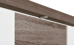 uno Hängevitrine Titan | Weiß / Eiche Trüffel (Nachbildung) links Spotbeleuchtung -Komm Store 12200200 4 201811271502