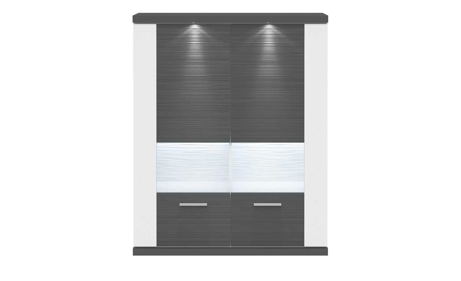 uno Hängevitrine Titan | Weiß / Graphit (Nachbildung) Spot- und Nischenbeleuchtung 2 uno Hängevitrine Titan | Weiß / Graphit (Nachbildung) Spot- und Nischenbeleuchtung – Bild 2