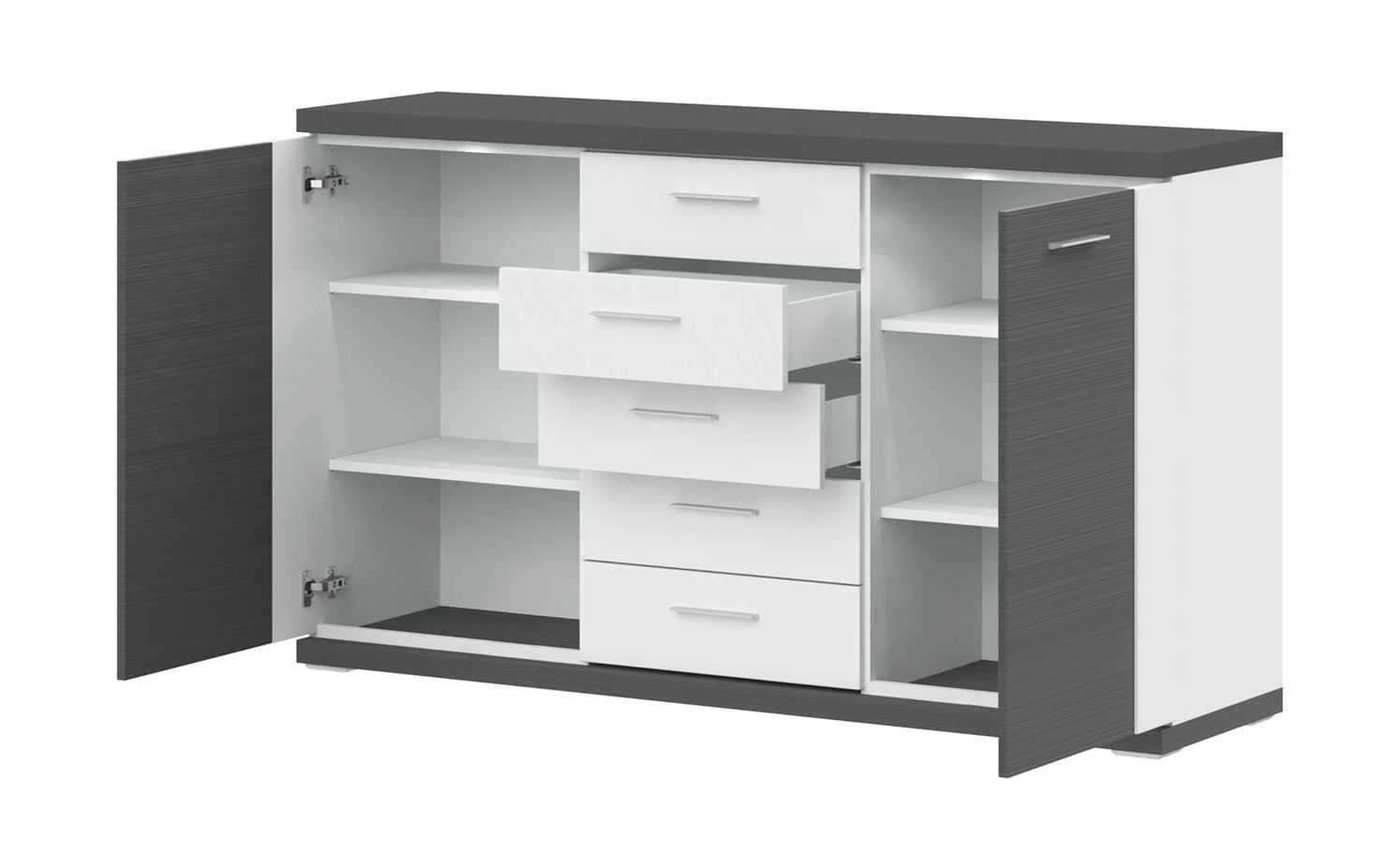uno Sideboard Titan | Weiß / Graphit (Nachbildung) 4 uno Sideboard Titan | Weiß / Graphit (Nachbildung) – Bild 4