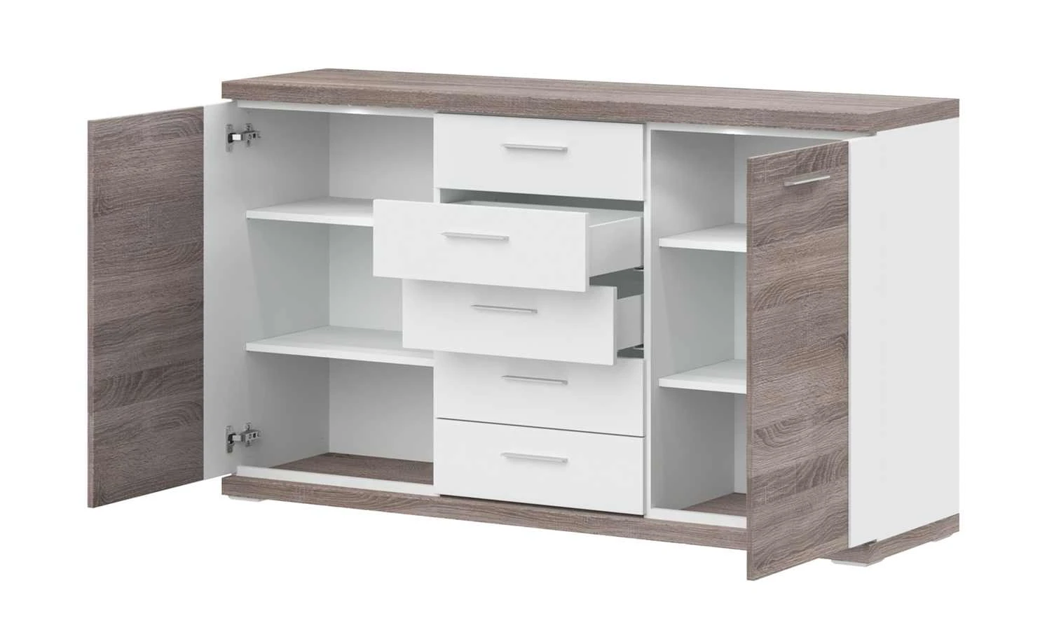 uno Sideboard Titan | Weiß / Eiche Trüffel (Nachbildung) 3 uno Sideboard Titan | Weiß / Eiche Trüffel (Nachbildung) – Bild 3