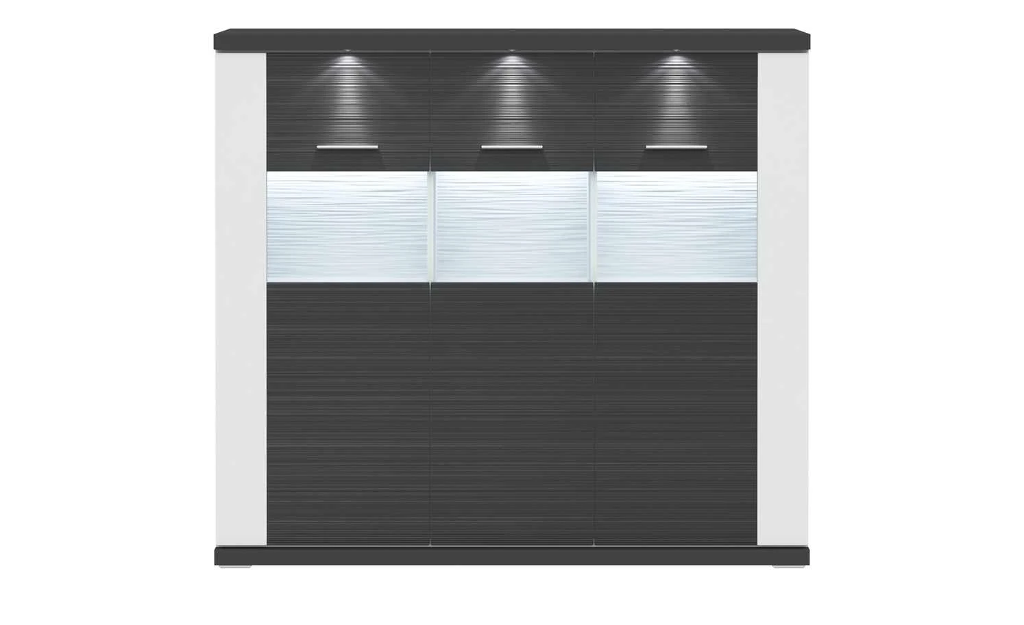 uno Highboard Titan | Weiß / Graphit (Nachbildung) Spot- und Nischenbeleuchtung 2 uno Highboard Titan | Weiß / Graphit (Nachbildung) Spot- und Nischenbeleuchtung – Bild 2