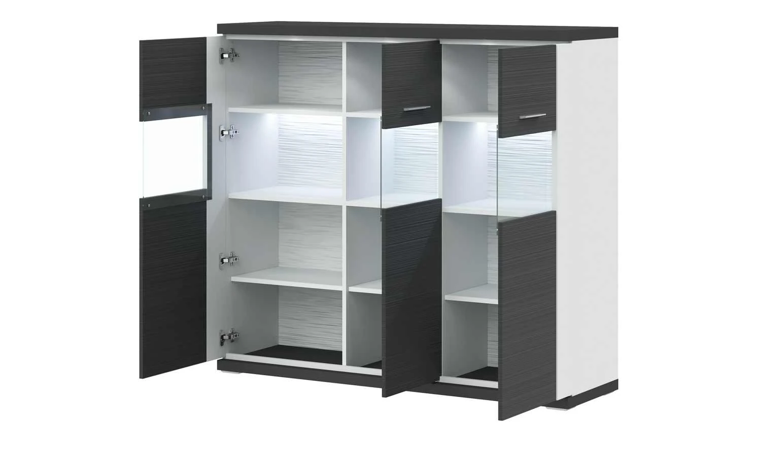 uno Highboard Titan | Weiß / Graphit (Nachbildung) Spot- und Nischenbeleuchtung 3 uno Highboard Titan | Weiß / Graphit (Nachbildung) Spot- und Nischenbeleuchtung – Bild 3