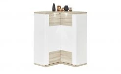 uno Eck-Highboard Titan | Eiche sägerau (Nachbildung) / Weiß -Komm Store 12200274 11 202106091239