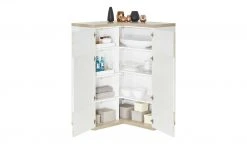 uno Eck-Highboard Titan | Eiche sägerau (Nachbildung) / Weiß -Komm Store 12200274 14 202106091239