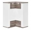 uno Eck-Highboard Titan | Eiche Trüffel (Nachbildung) / Weiß