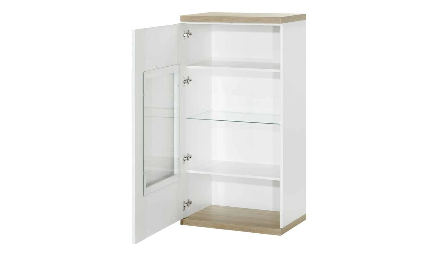 uno Vitrine Titan | Weiß / Eiche sägerau (Nachbildung) links Spotbeleuchtung 5 uno Vitrine Titan | Weiß / Eiche sägerau (Nachbildung) links Spotbeleuchtung – Bild 5