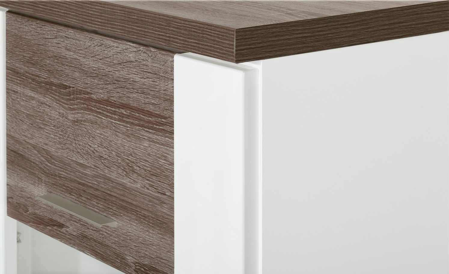 uno Vitrine Titan | Weiß / Eiche Trüffel (Nachbildung) links Spotbeleuchtung 6 uno Vitrine Titan | Weiß / Eiche Trüffel (Nachbildung) links Spotbeleuchtung – Bild 6