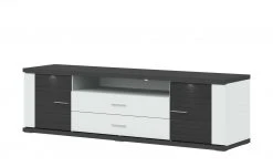 uno Lowboard Titan | Weiß / Graphit (Nachbildung) 207|cm