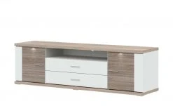 uno Lowboard Titan | Weiß / Eiche sägerau (Nachbildung) 207|cm