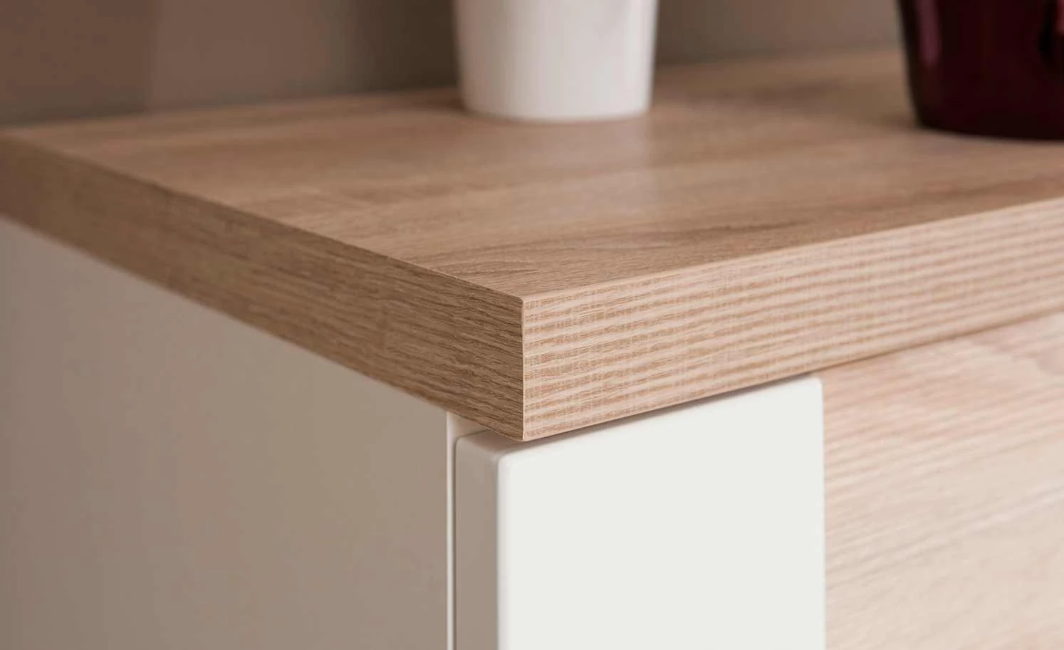 uno Lowboard Titan | Weiß / Eiche sägerau (Nachbildung) 207|cm 2 uno Lowboard Titan | Weiß / Eiche sägerau (Nachbildung) 207|cm – Bild 2