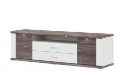 uno Lowboard Titan | Weiß / Eiche Trüffel (Nachbildung) 207|cm