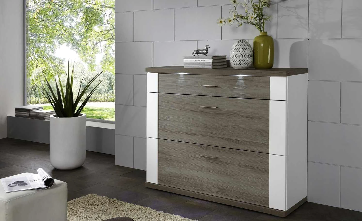 uno Kommode Titan | Weiß / Eiche Trüffel (Nachbildung) 1 uno Kommode Titan | Weiß / Eiche Trüffel (Nachbildung)