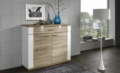 uno Kommode Titan | Weiß / Eiche sägerau (Nachbildung)