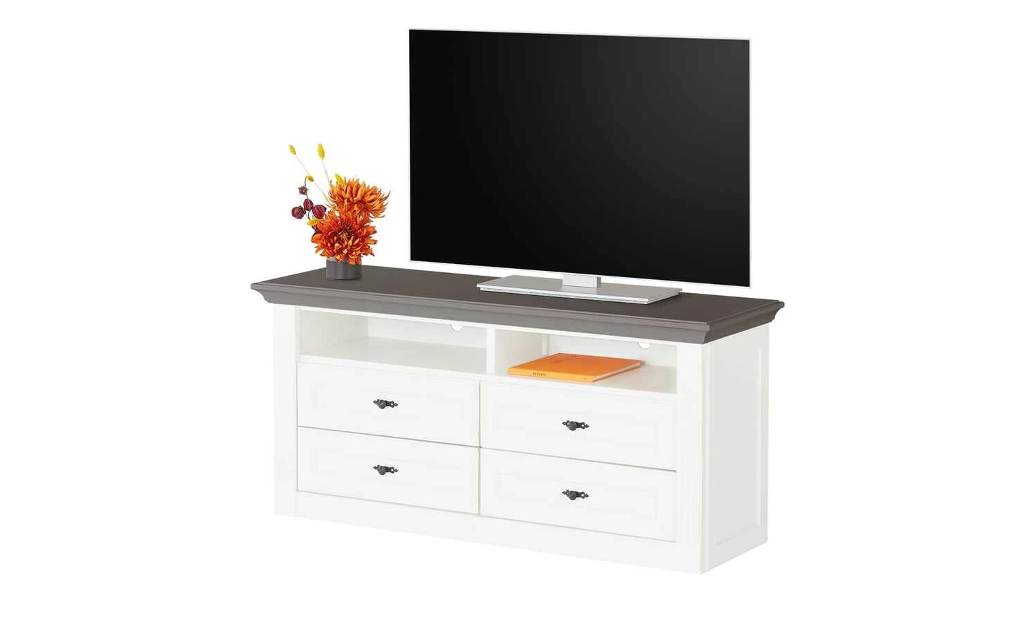 maison bleue TV-Element Petit Chalet | 119|cm Weiß / Graphit 2 maison bleue TV-Element Petit Chalet | 119|cm Weiß / Graphit – Bild 2