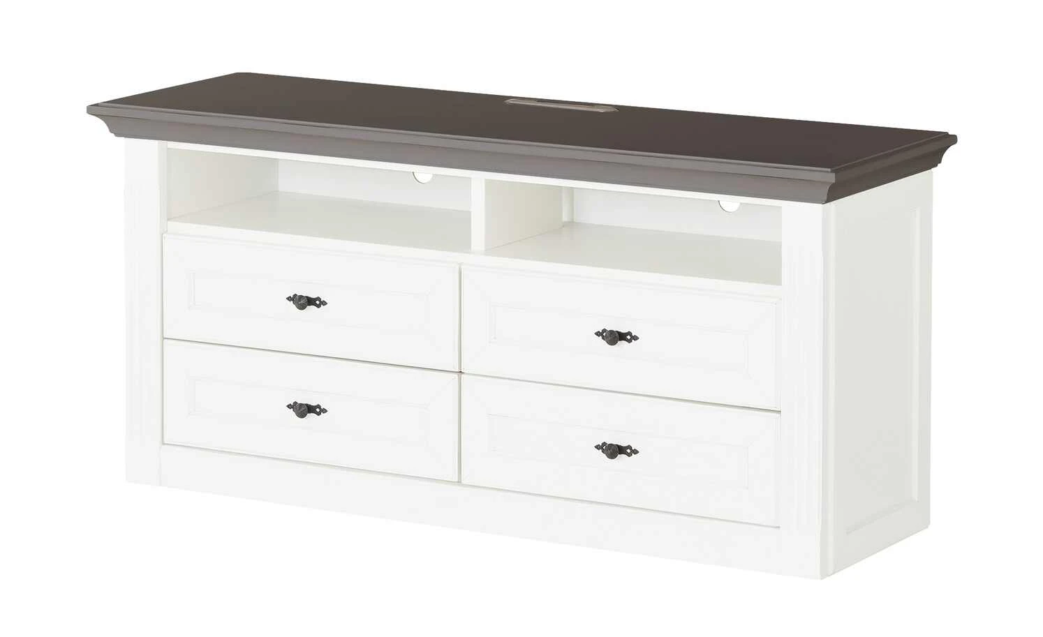 maison bleue TV-Element Petit Chalet | 119|cm Weiß / Graphit 1 maison bleue TV-Element Petit Chalet | 119|cm Weiß / Graphit