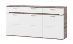 uno Sideboard Katt | Weiß / Eiche Trüffel (Nachbildung)