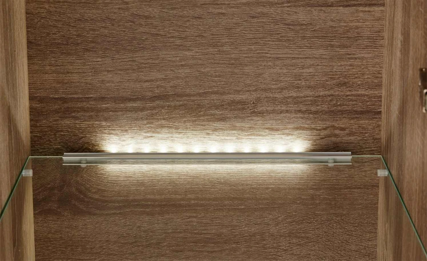 uno Hängevitrine Onyx | Graphitgrau / Eiche Trüffel sägerau (Nachbildung) Spot- und Glaskantenbeleuchtung Glastür links 2 uno Hängevitrine Onyx | Graphitgrau / Eiche Trüffel sägerau (Nachbildung) Spot- und Glaskantenbeleuchtung Glastür links – Bild 2