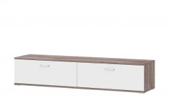 uno Lowboard Onyx | Weiß / Eiche Trüffel sägerau (Nachbildung)