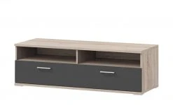 uno Lowboard Onyx | Graphitgrau / Eiche sägerau (Nachbildung)