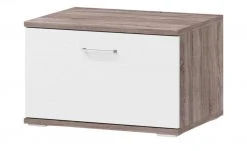 uno Lowboard Onyx | Weiß / Eiche Trüffel sägerau (Nachbildung)