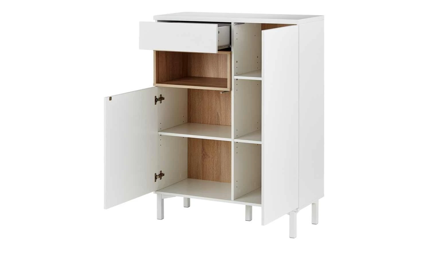 Roomers Highboard Case | Weiß / Eiche sägerau (Nachbildung) 10 Roomers Highboard Case | Weiß / Eiche sägerau (Nachbildung) – Bild 10